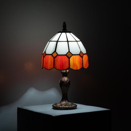 Brilagi - Candeeiro de mesa Tiffany em vitral SIENNA 1xE27/60W/230V