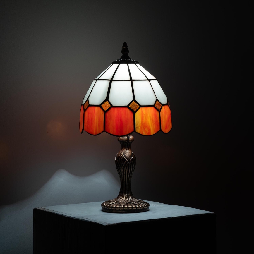 Brilagi - Candeeiro de mesa Tiffany em vitral SIENNA 1xE27/60W/230V