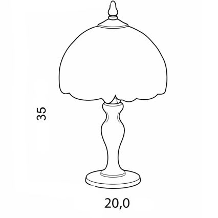 Brilagi - Candeeiro de mesa Tiffany em vitral SIENNA 1xE27/60W/230V