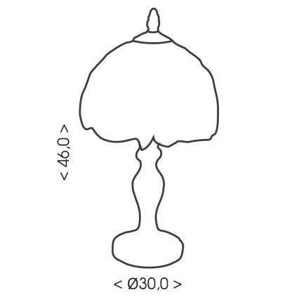 Brilagi - Candeeiro de mesa Tiffany em vitral SIENNA 1xE27/60W/230V