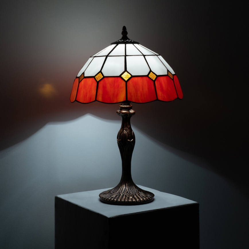 Brilagi - Candeeiro de mesa Tiffany em vitral SIENNA 1xE27/60W/230V