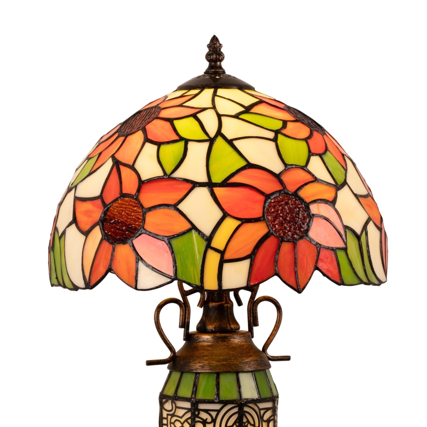 Brilagi - Candeeiro de mesa Tiffany em vitral SUNFLOWER 1xE27/60W/230V + 1xE14/40W