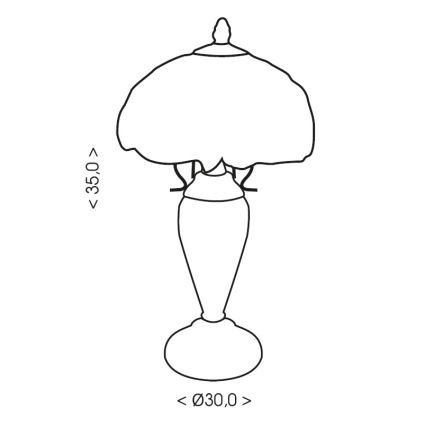 Brilagi - Candeeiro de mesa Tiffany em vitral SUNFLOWER 1xE27/60W/230V + 1xE14/40W
