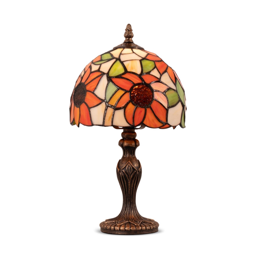 Brilagi - Candeeiro de mesa Tiffany em vitral SUNFLOWER 1xE27/60W/230V