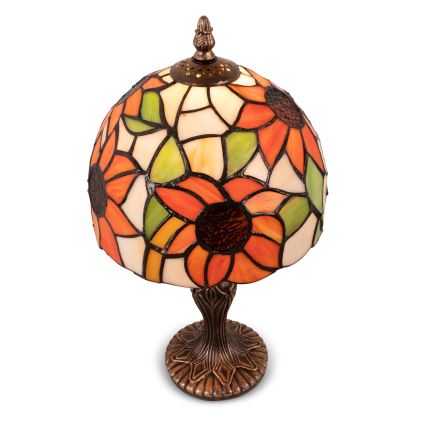 Brilagi - Candeeiro de mesa Tiffany em vitral SUNFLOWER 1xE27/60W/230V