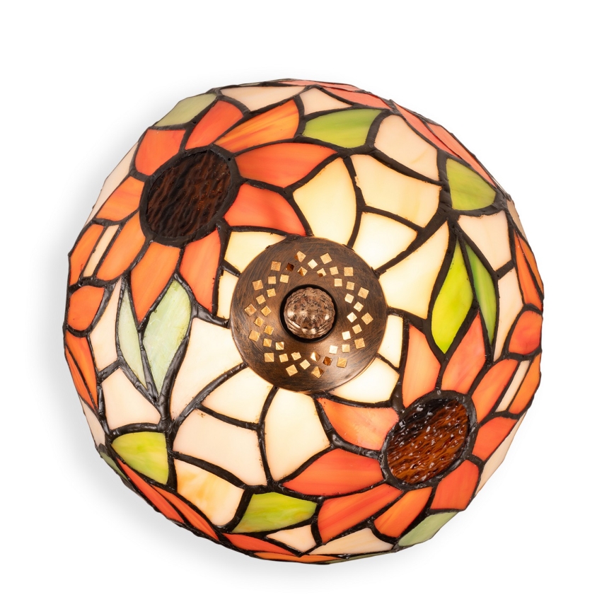 Brilagi - Candeeiro de mesa Tiffany em vitral SUNFLOWER 1xE27/60W/230V