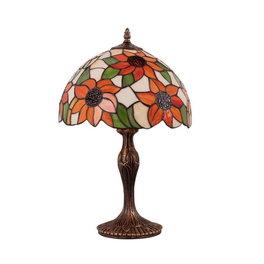 Brilagi - Candeeiro de mesa Tiffany em vitral SUNFLOWER 1xE27/60W/230V