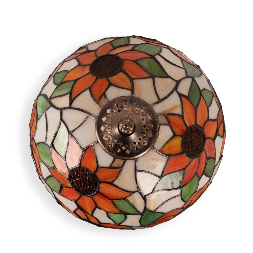 Brilagi - Candeeiro de mesa Tiffany em vitral SUNFLOWER 1xE27/60W/230V