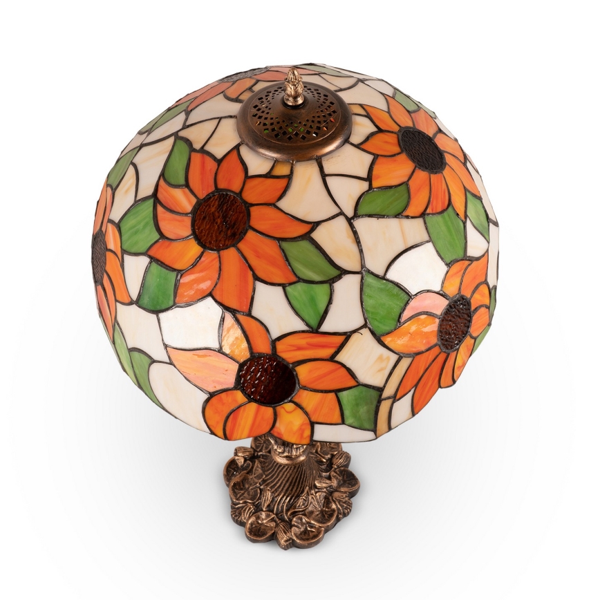 Brilagi - Candeeiro de mesa Tiffany em vitral SUNFLOWER 1xE27/60W/230V