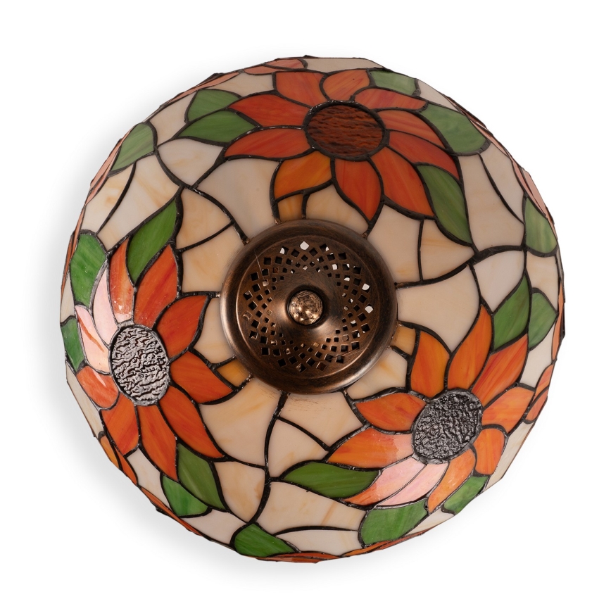 Brilagi - Candeeiro de mesa Tiffany em vitral SUNFLOWER 1xE27/60W/230V