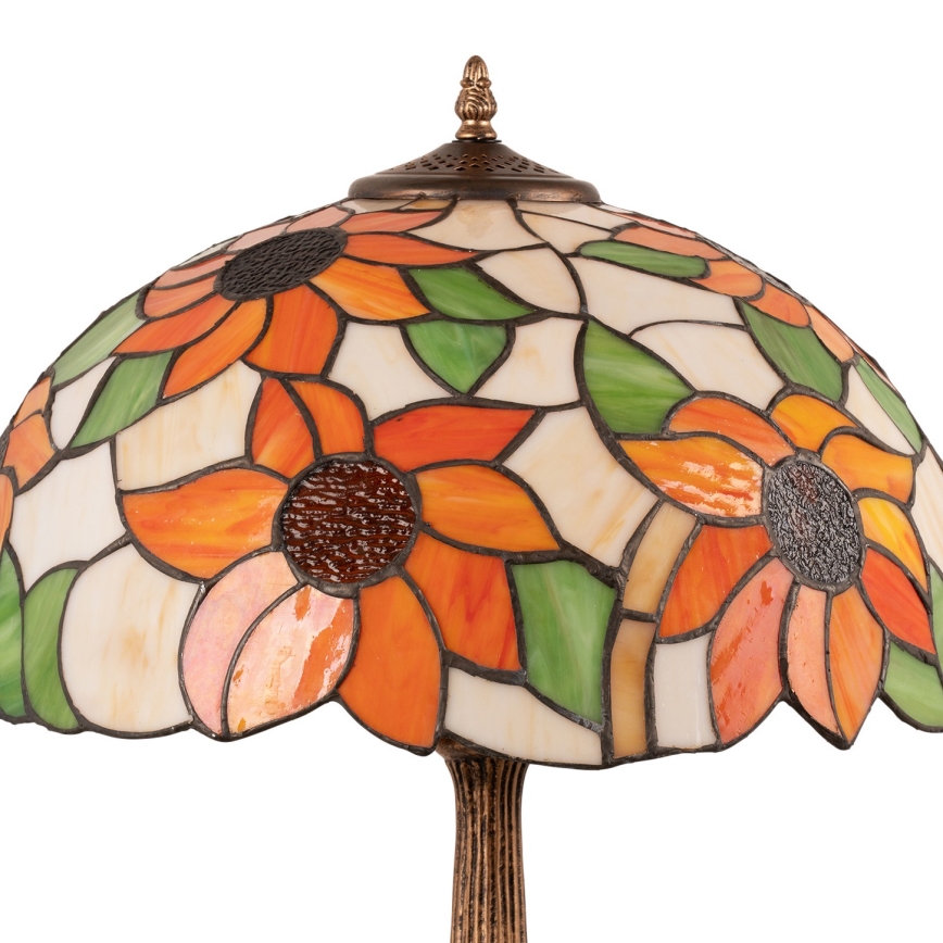 Brilagi - Candeeiro de mesa Tiffany em vitral SUNFLOWER 2xE27/60W/230V