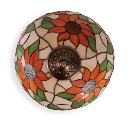 Brilagi - Candeeiro de mesa Tiffany em vitral SUNFLOWER 2xE27/60W/230V
