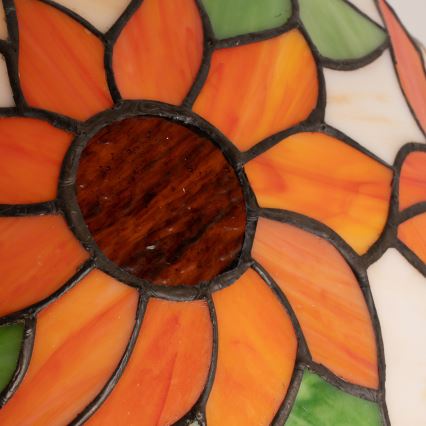 Brilagi - Candeeiro de mesa Tiffany em vitral SUNFLOWER 2xE27/60W/230V