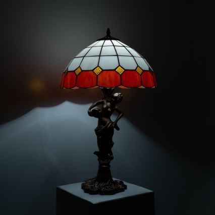 Brilagi - Candeeiro de mesa Tiffany SIENNA em vitral 1xE27/60W/230V