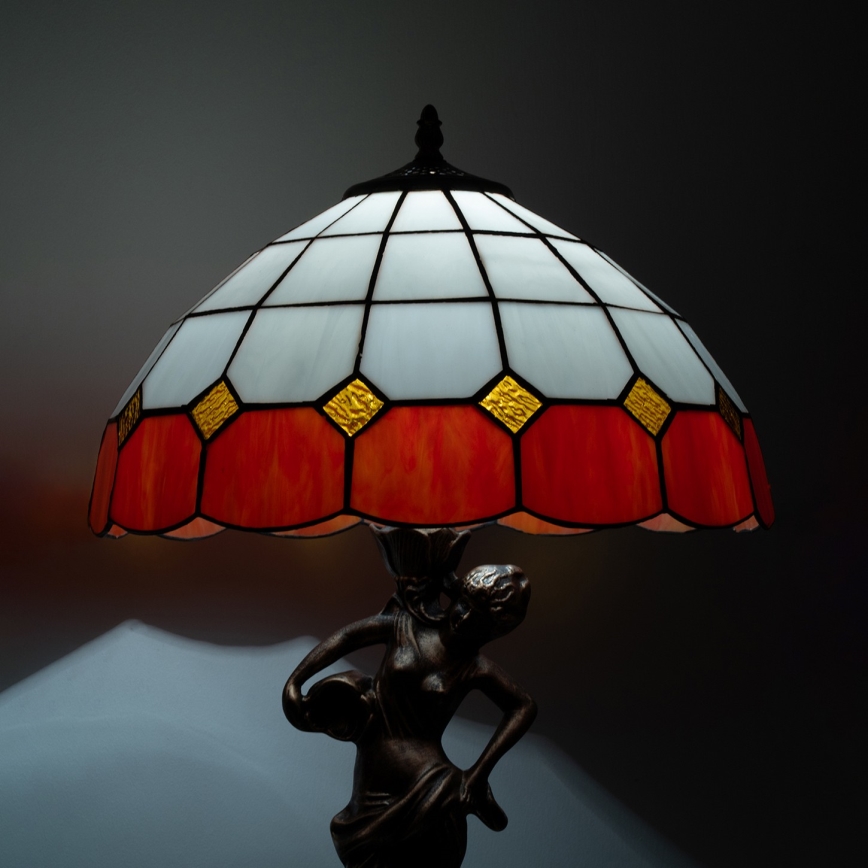 Brilagi - Candeeiro de mesa Tiffany SIENNA em vitral 1xE27/60W/230V