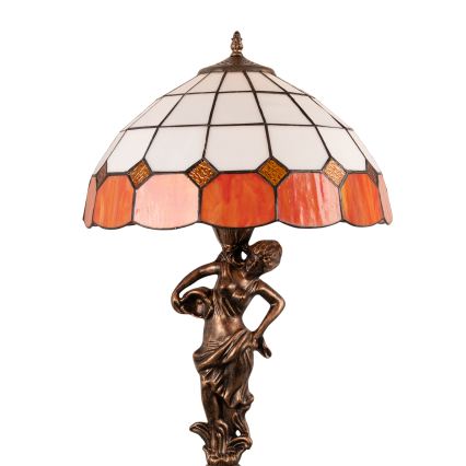 Brilagi - Candeeiro de mesa Tiffany SIENNA em vitral 1xE27/60W/230V