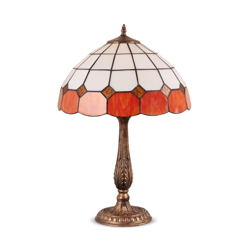 Brilagi - Candeeiro de mesa Tiffany SIENNA em vitral 2xE27/60W/230V