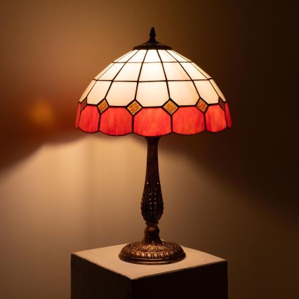 Brilagi - Candeeiro de mesa Tiffany SIENNA em vitral 2xE27/60W/230V