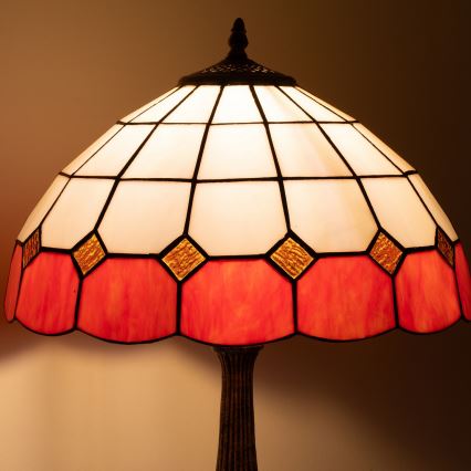 Brilagi - Candeeiro de mesa Tiffany SIENNA em vitral 2xE27/60W/230V
