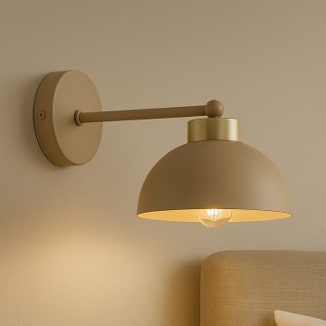 Brilagi - Candeeiro de parede 1xE27/60W/230V bege/dourado