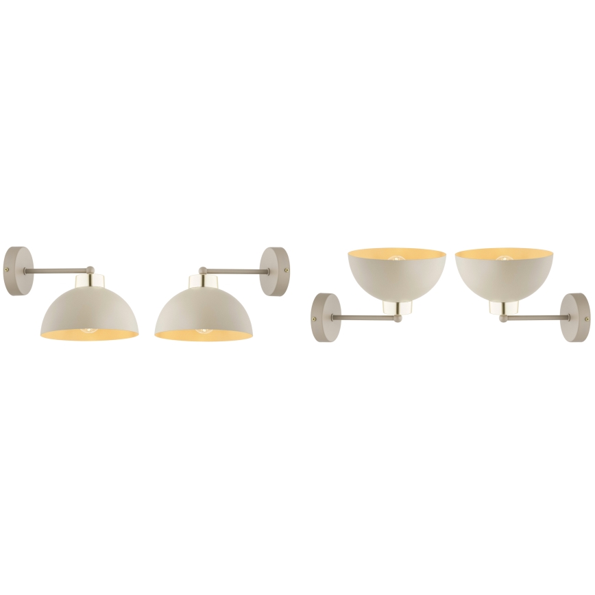 Brilagi - Candeeiro de parede 1xE27/60W/230V bege/dourado