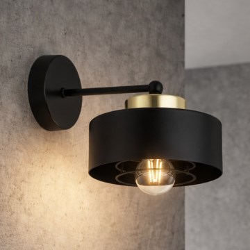 Brilagi - Candeeiro de parede 1xE27/60W/230V preto/dourado
