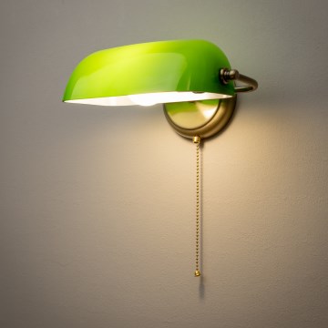 Brilagi - Candeeiro de parede BANK OFFICE 1xE27/60W/230V latão/verde