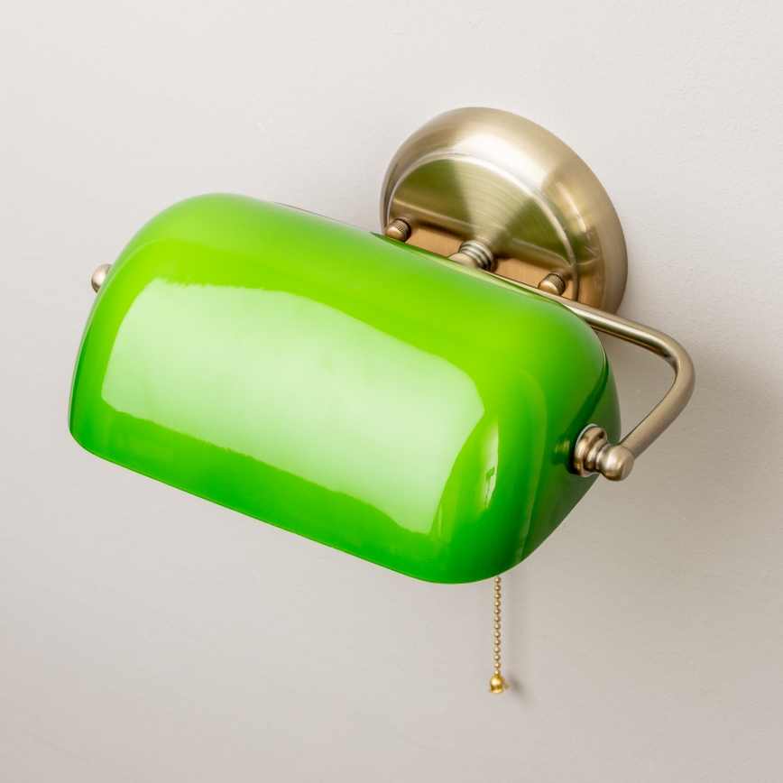 Brilagi - Candeeiro de parede BANK OFFICE 1xE27/60W/230V latão/verde