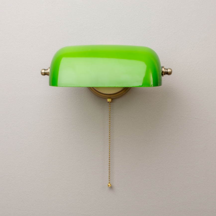 Brilagi - Candeeiro de parede BANK OFFICE 1xE27/60W/230V latão/verde