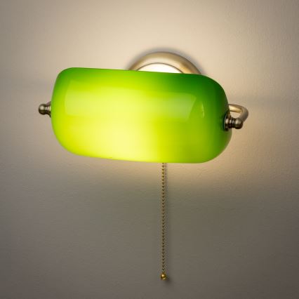 Brilagi - Candeeiro de parede BANK OFFICE 1xE27/60W/230V latão/verde