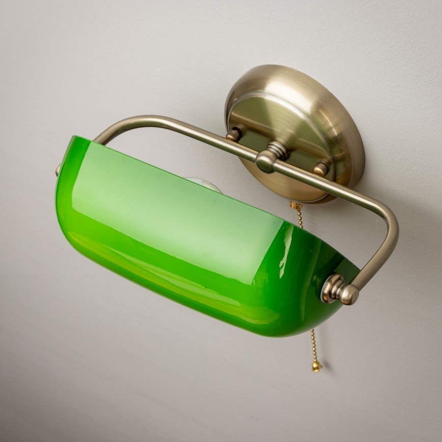 Brilagi - Candeeiro de parede BANK OFFICE 1xE27/60W/230V latão/verde