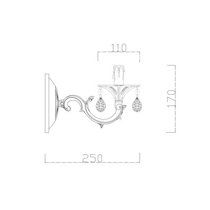 Brilagi - Candeeiro de parede CLASSIC 1xE14/60W/230V creme/pátina
