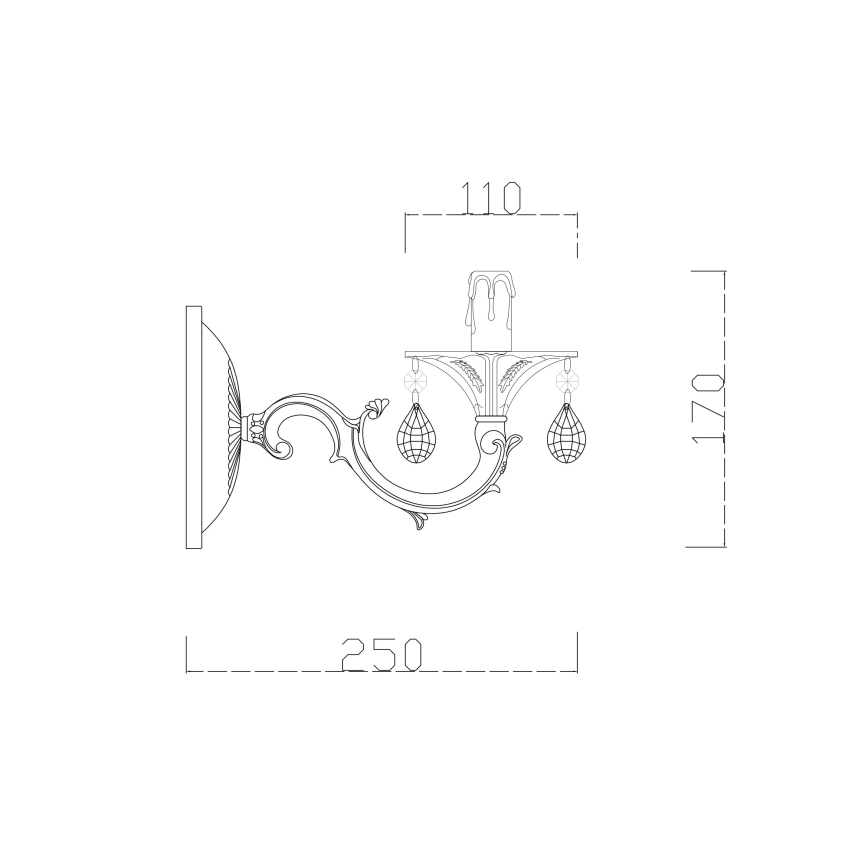 Brilagi - Candeeiro de parede CLASSIC 1xE14/60W/230V creme/pátina