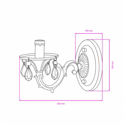 BRILAGI - Candeeiro de parede CLASSIC 1xE14/60W/230V creme/pátina