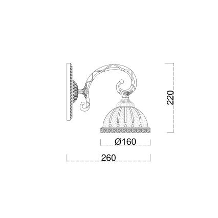 Brilagi - Candeeiro de parede CLASSIC 1xE27/60W/230V latão