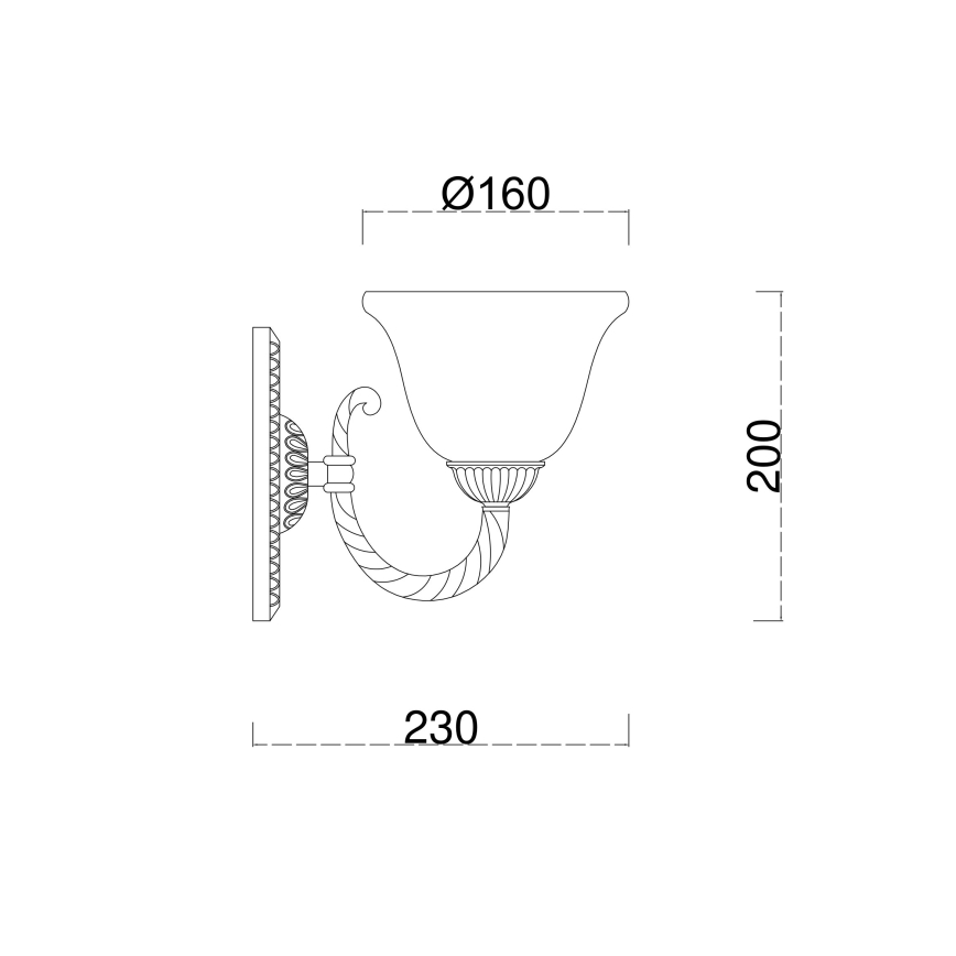 Brilagi - Candeeiro de parede CLASSIC 1xE27/60W/230V latão
