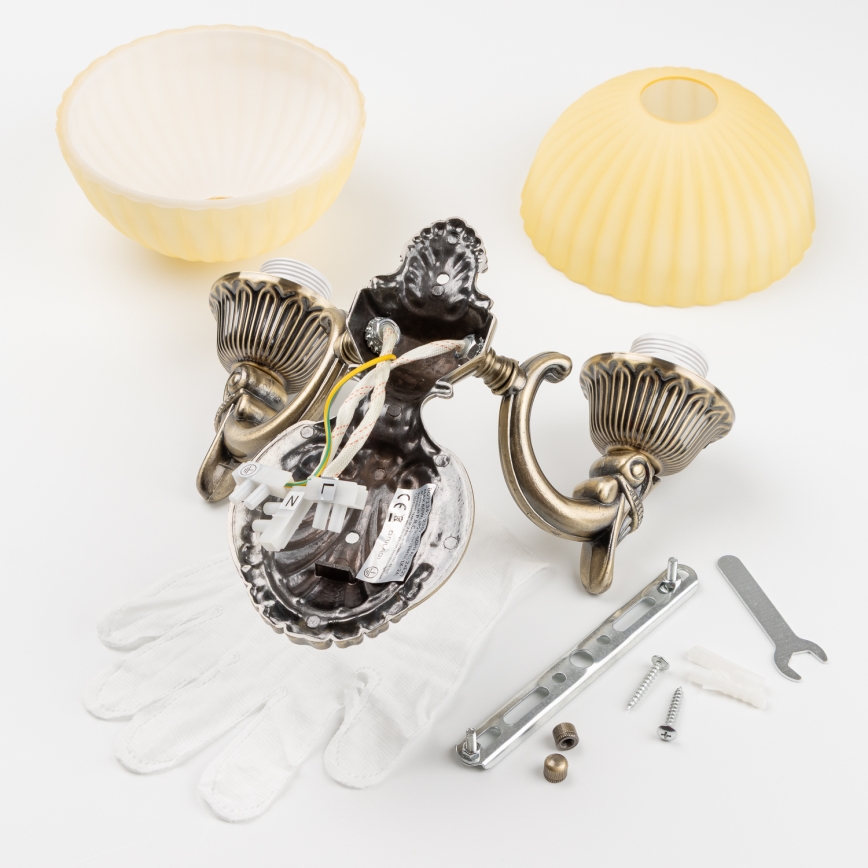 Brilagi - Candeeiro de parede CLASSIC 2xE27/60W/230V latão