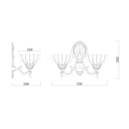 Brilagi - Candeeiro de parede CLASSIC 2xE27/60W/230V latão
