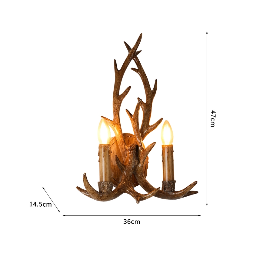 Brilagi - Candeeiro de parede DEER 2xE14/10W/230V em forma de galhada