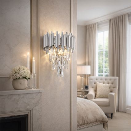 Brilagi - Candeeiro de parede ECLIPSE 2xE14/10W/230V prateado