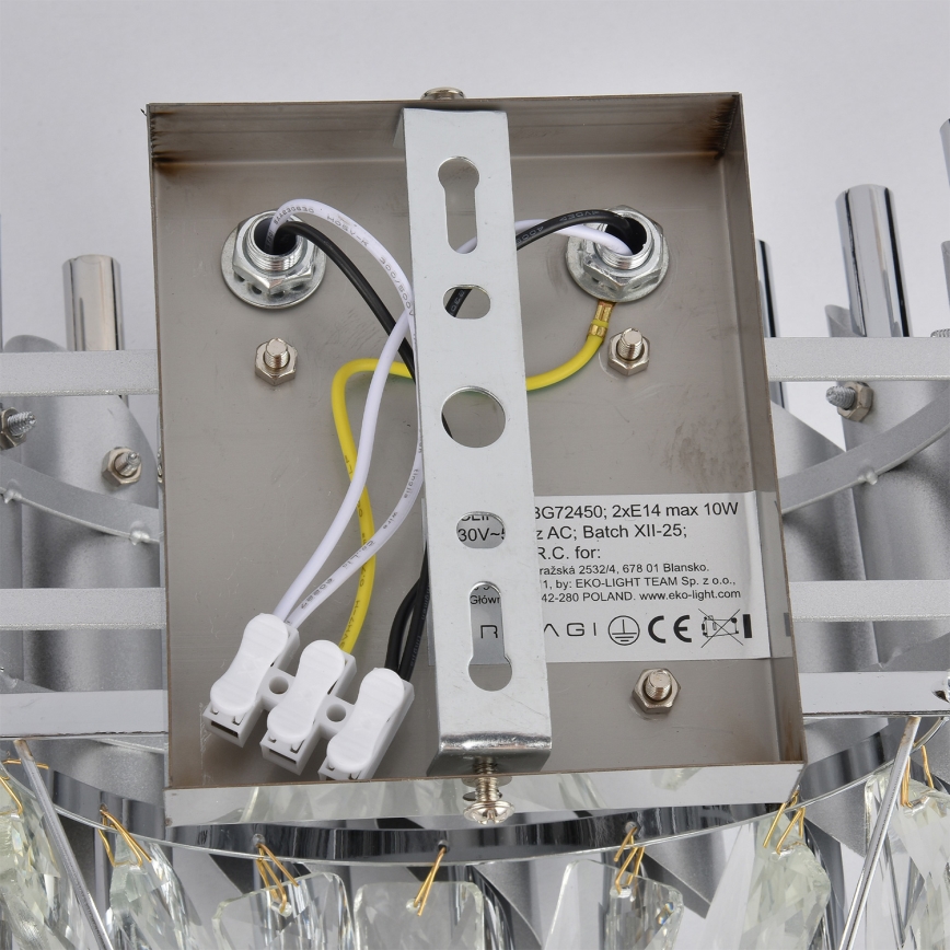 Brilagi - Candeeiro de parede ECLIPSE 2xE14/10W/230V prateado