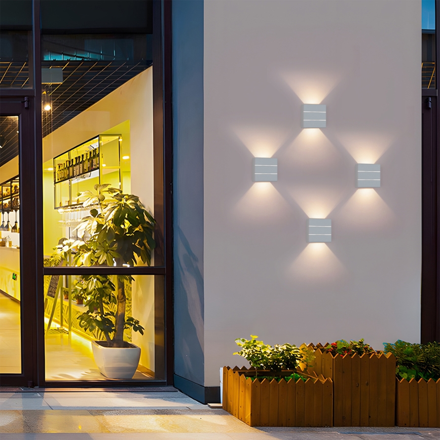 Brilagi - Candeeiro de parede exterior DOUBLERAY LINE LED/6W/230V branco IP54