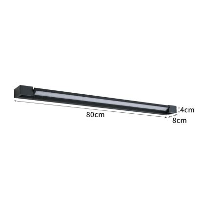 BRILAGI - LED Aplique de parede exterior AQUA LINE LED/20W/230V 80 cm IP44 preto IRC 90