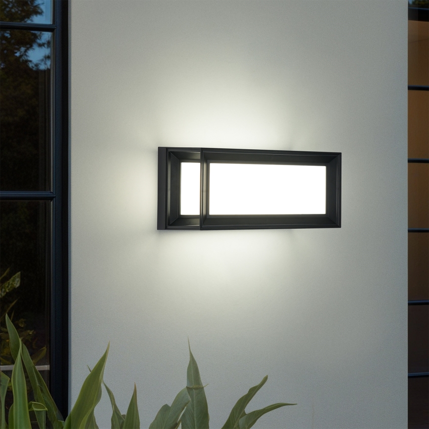 Brilagi - Aplique LED de parede exterior com sensor PARKER LED/12W/230V preto IP44