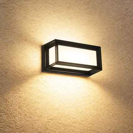 Brilagi - Aplique LED de parede exterior com sensor PARKER LED/12W/230V preto IP44
