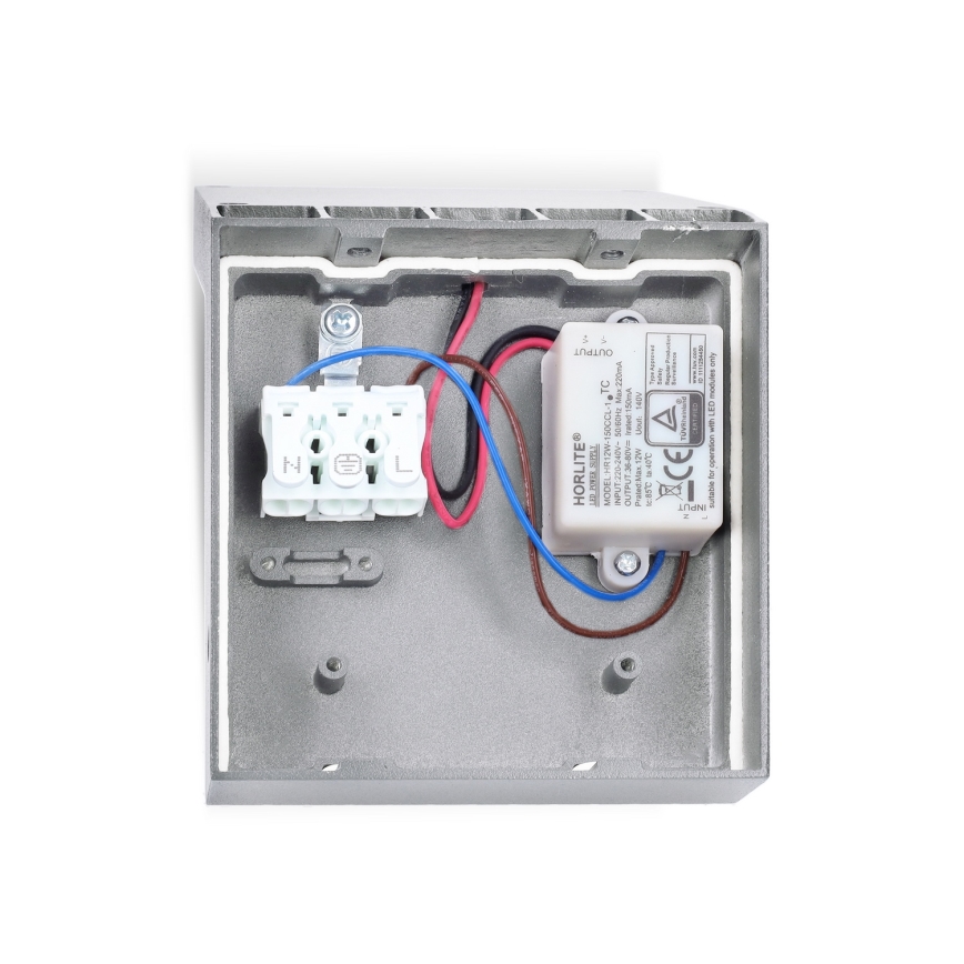 Brilagi - Candeeiro de parede exterior LED RIANO LED/8W/230V prateado IP65