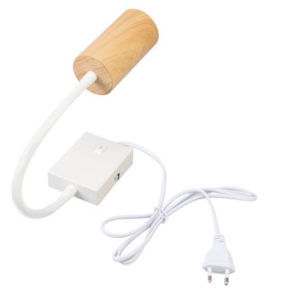 Brilagi - Aplique de parede flexível com interruptor SELE 1xGU10/30W/230V branco/acabamento carvalho