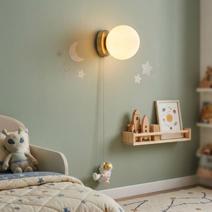 Brilagi - Candeeiro de parede infantil ASTRO 1xE14/15W/230V branco