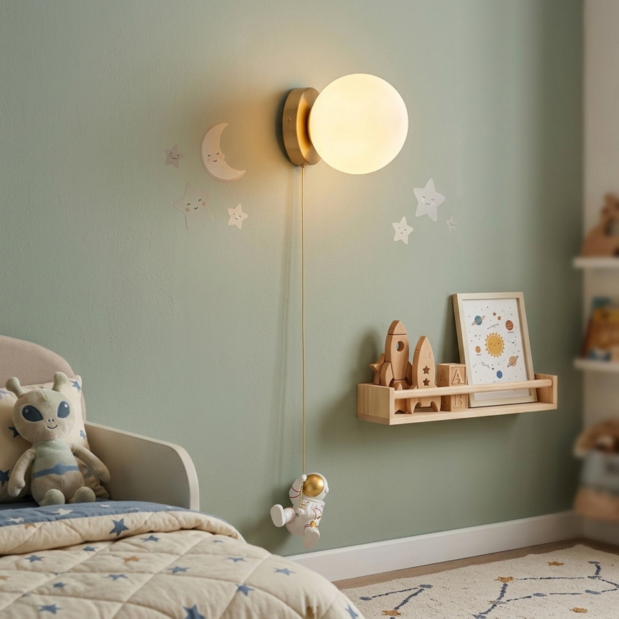 Brilagi - Candeeiro de parede infantil ASTRO 1xE14/15W/230V branco