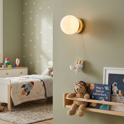 Brilagi - Candeeiro de parede infantil ASTRO 1xE14/15W/230V branco
